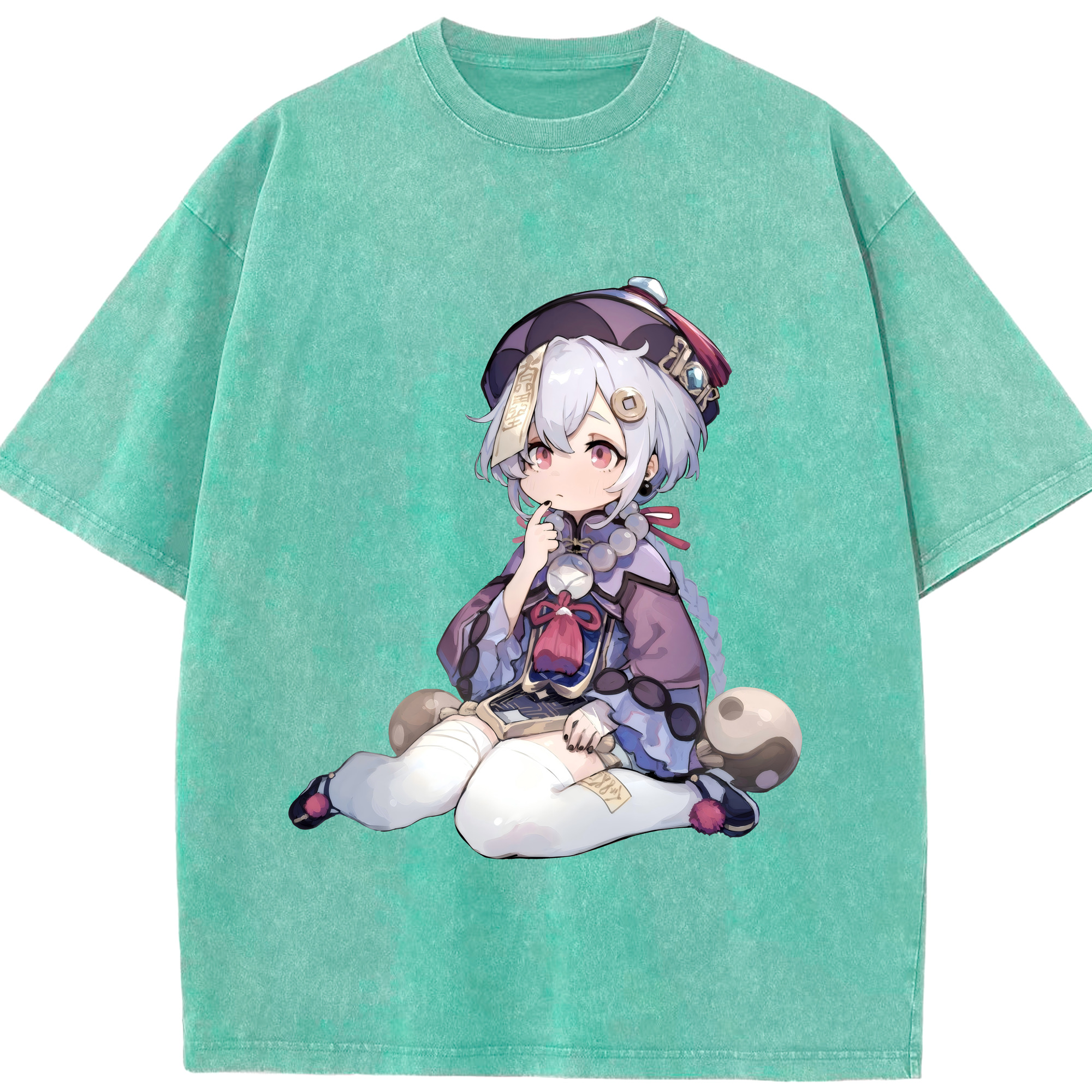 げんし神 七七 なな  genshin Nana 綿100% ヴィンテージ風 半袖Tシャツ（フロントプリント）